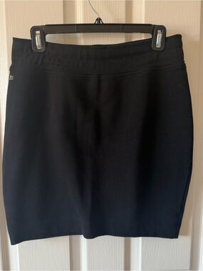 Lacoste Black Pencil Skirt Size 42 EU (US ~10) Cotton Stretch Logo